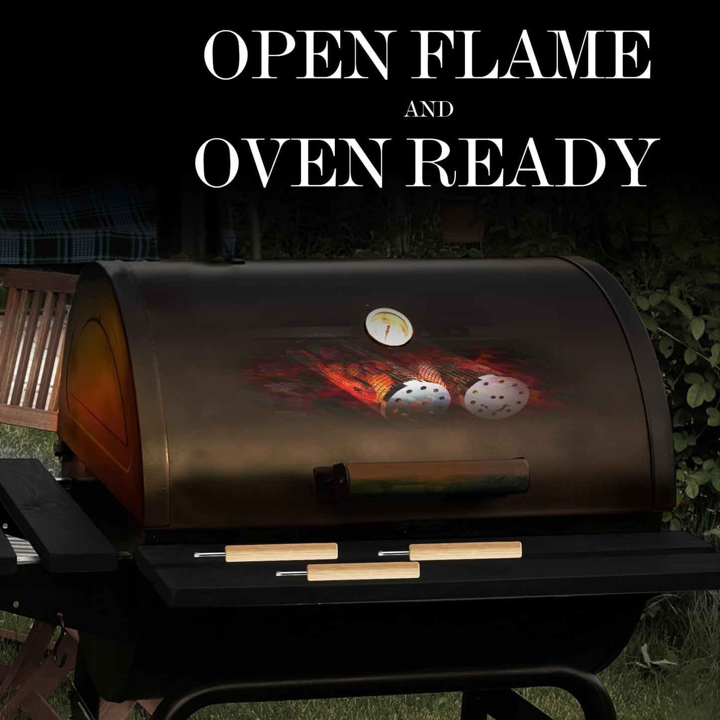 Rolling Grilling Basket with Handle